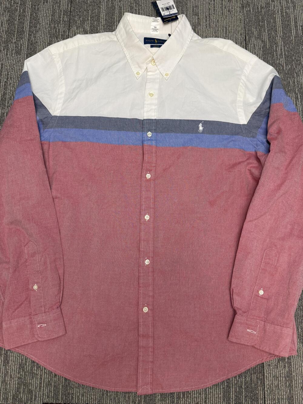Ralph Lauren Shirt Mens 2XL Slim Fit Button Down Long Sleeve Colorblock